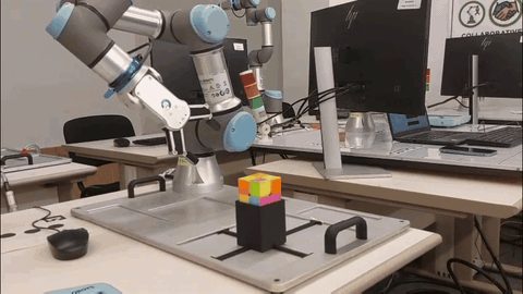 UR3 robot solving a 2x2 Rubik's Cube